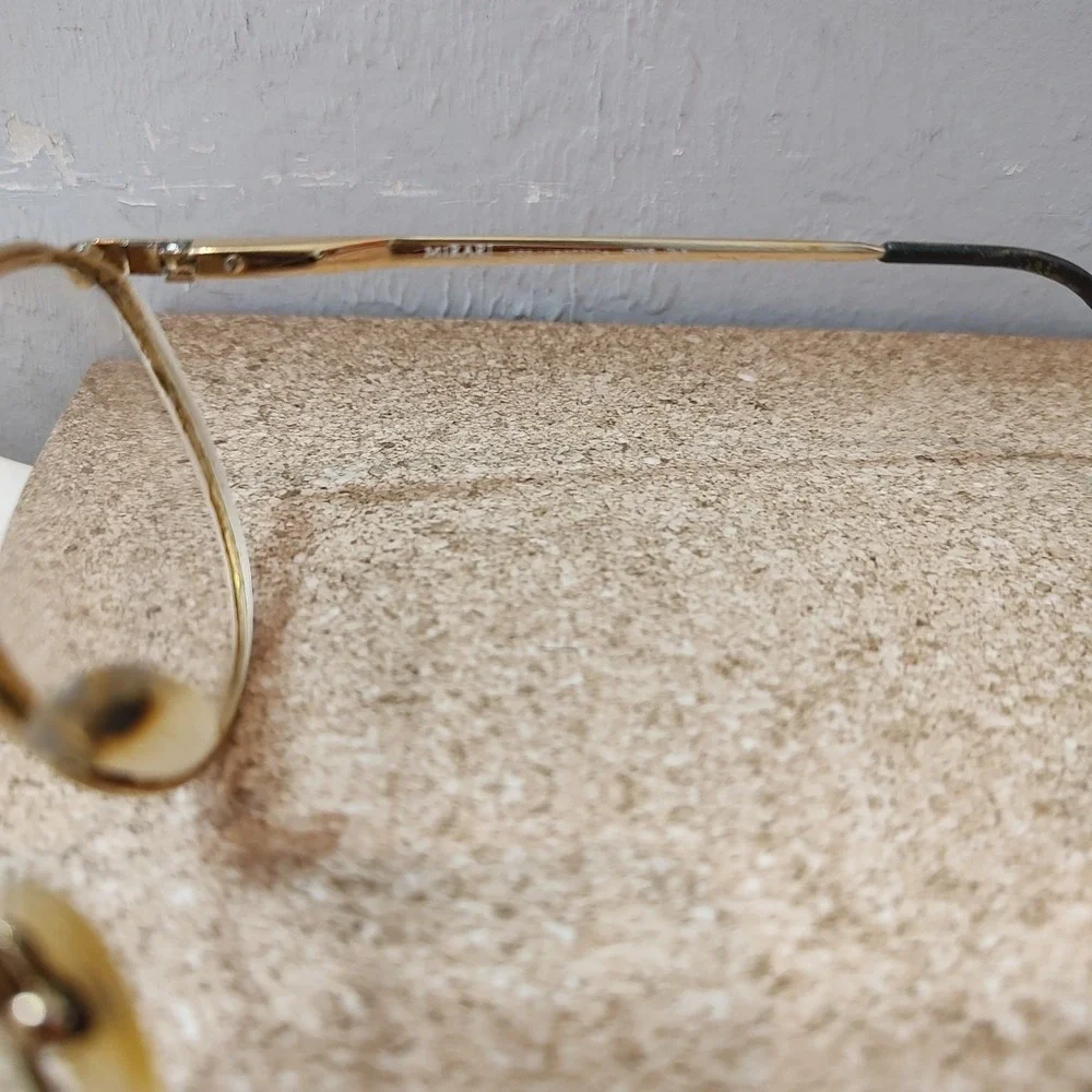 Mirari Italy Vintage Gold Metal Eyeglasses 55-19 Oval 90s‎ Luxury Optical Frame